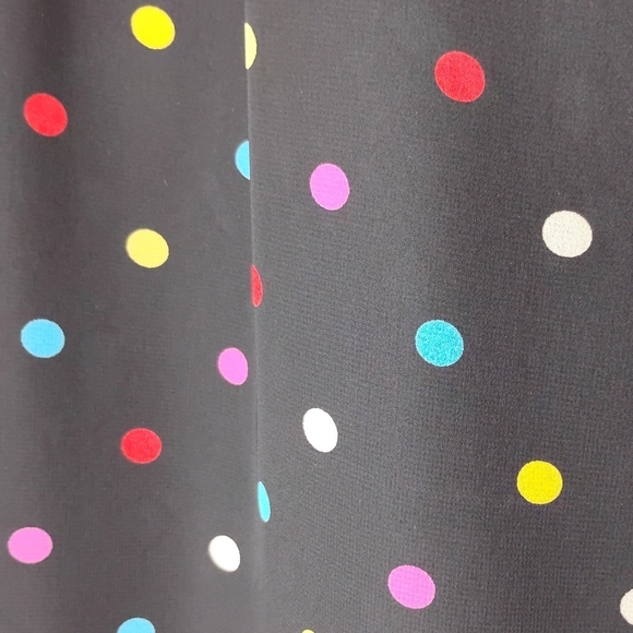 Vintage 80s Central Falls Polka Dot Skirt 6 New Wave Retro Chiffon Side Slit - Picture 8 of 11